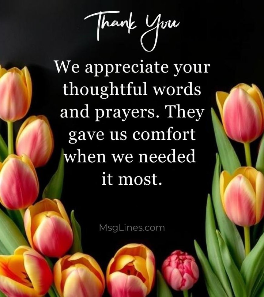 Funeral thank you messages from family