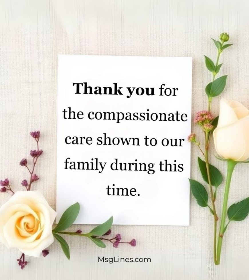 Funeral thank you messages from family