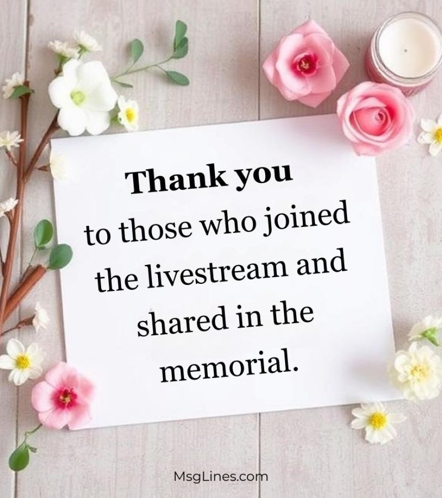 Funeral thank you messages from family